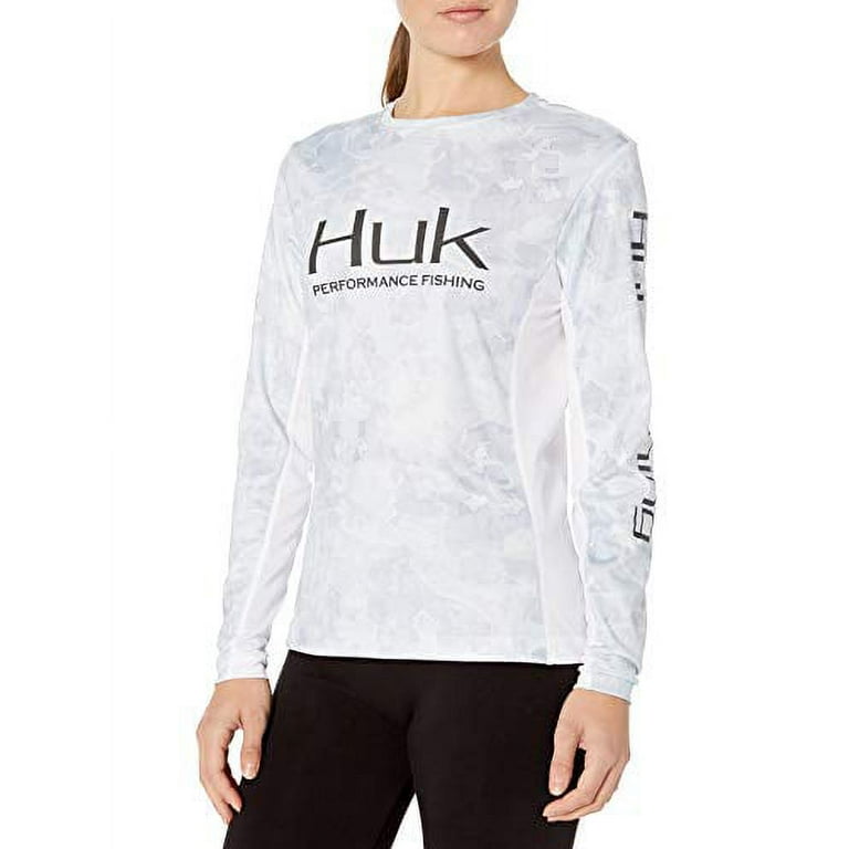 Huk Womens Subphantis Icon X Long Sleeve Shirt  Long-Sleeve Performance  Shirt with UPF 50+ Sun Protection & Moisture Transport, Kenai, X-Small 