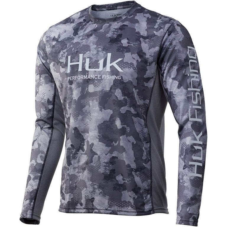 Huk Youth Icon X Refraction Camo Storm X-Small Long Sleeve Fishing Shirt
