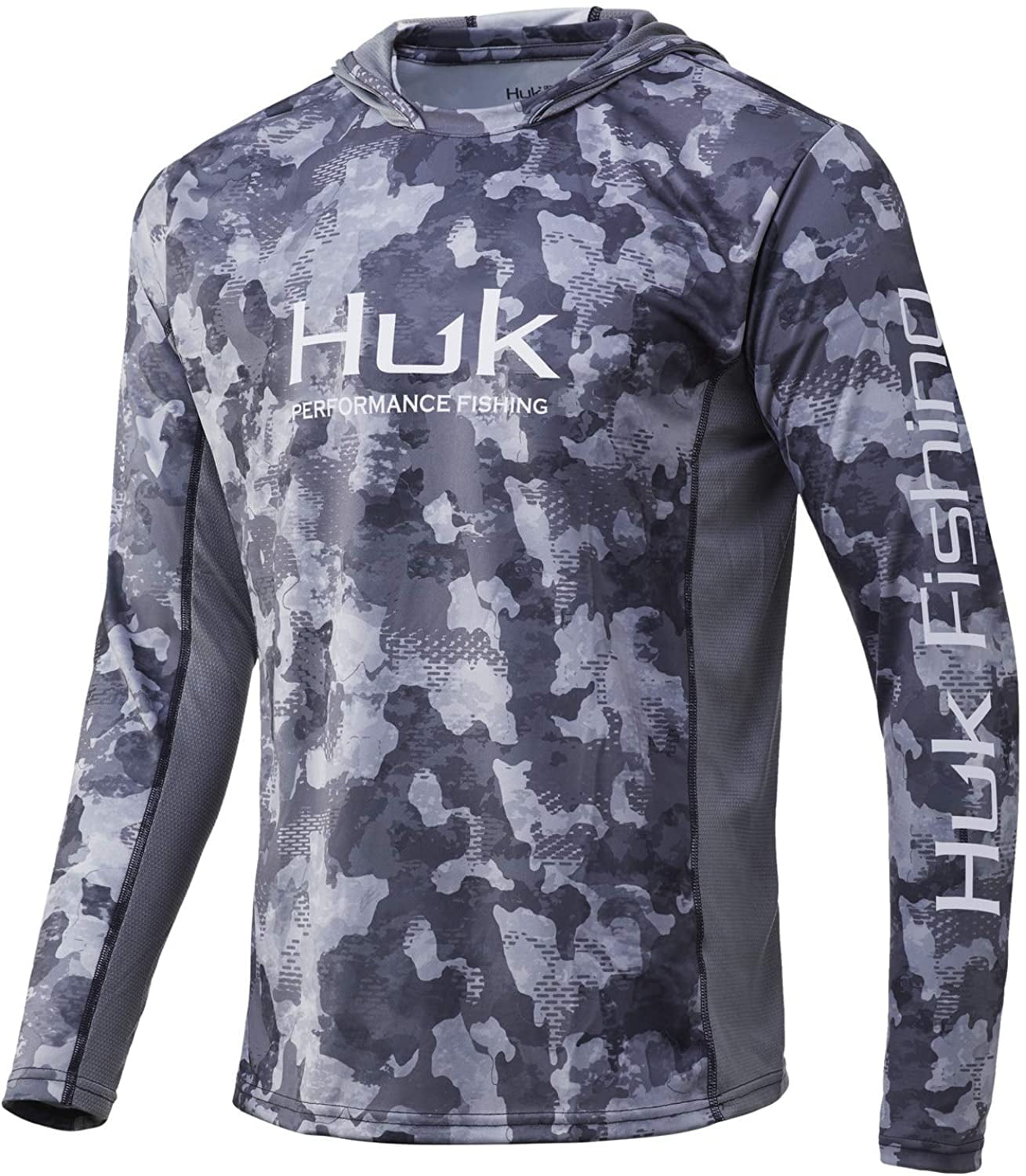 Huk Youth Icon X Refraction Camo Storm X-Small Long Sleeve Hoodie Fishing  Shirt