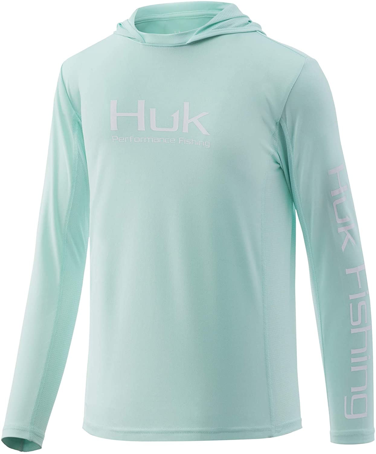 Huk Youth Icon X Seafoam Medium Long Sleeve Hoodie Fishing Shirt 