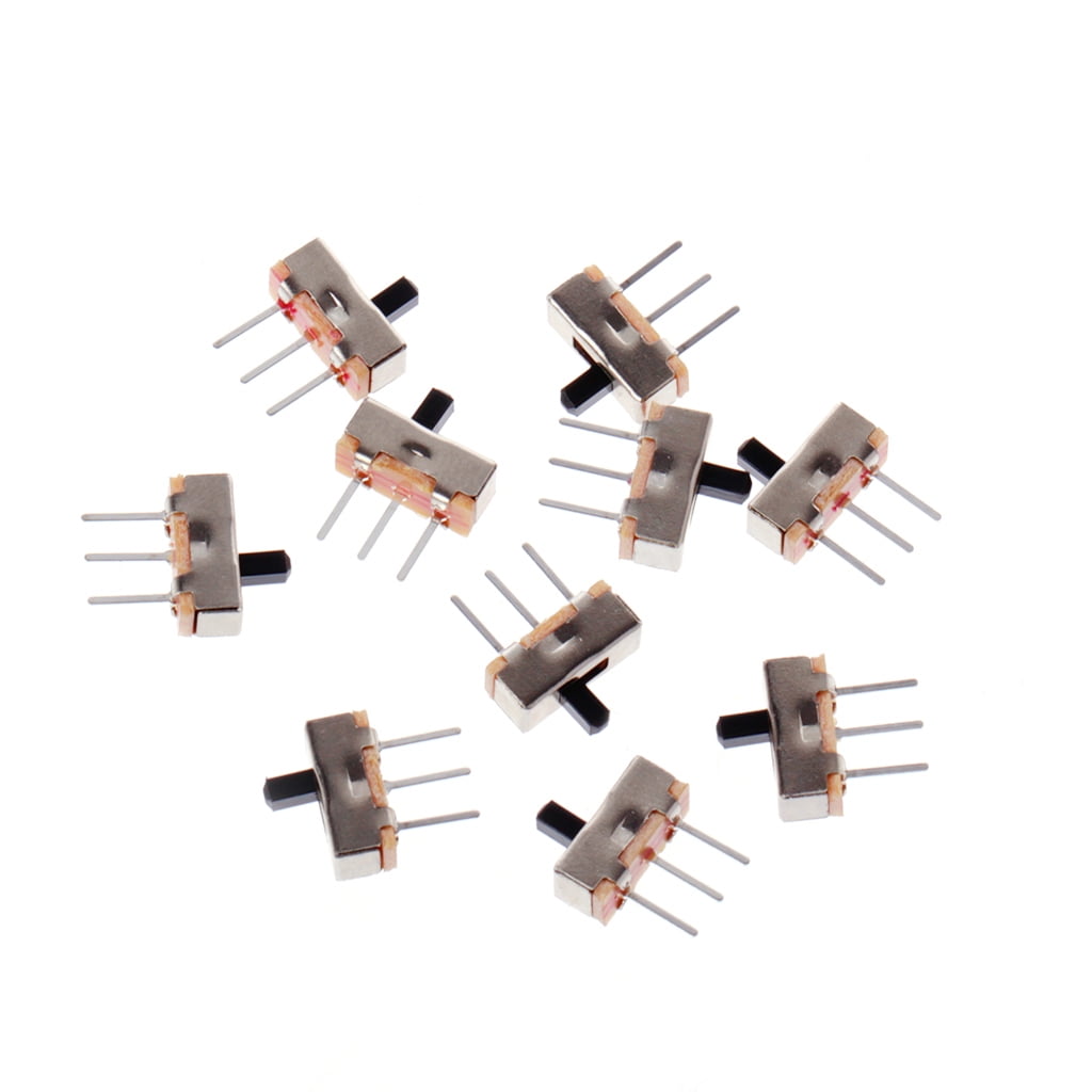 Hukai 10 Pcs 2 Position On/Off SPDT 1P2T 3 Pin PCB Panel Vertical ...
