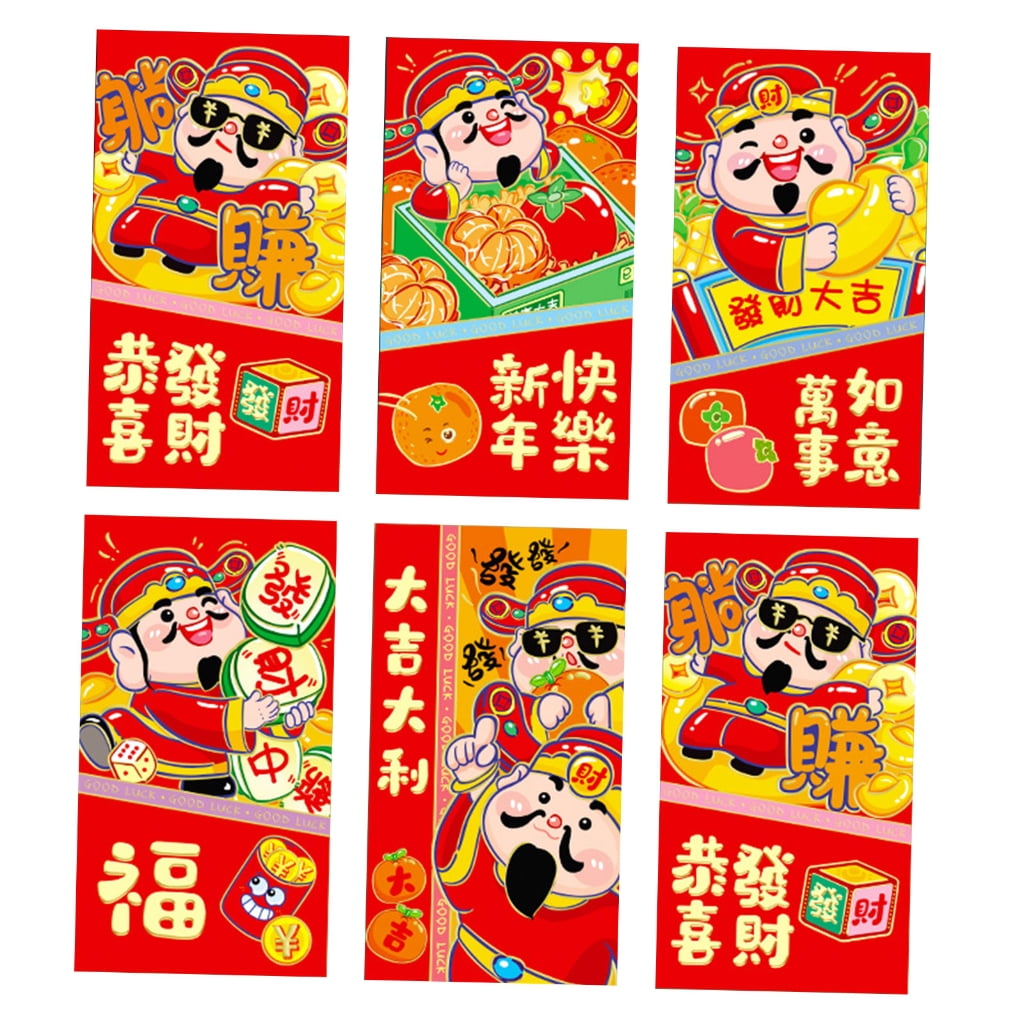 60-Pack Chinese Style Red Envelopes - Traditional Lucky Money Packets For New Year, Weddings & Gifts (Mixed Designs)