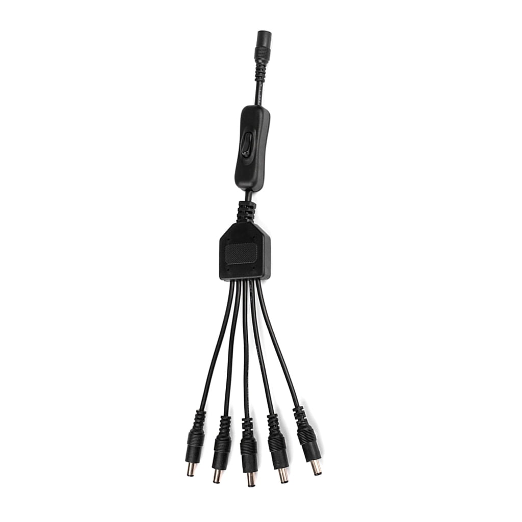 Hukai DC5.5x2.1mm 1 Female to 2/3/4/5/6 Male On/off Control Cable ...