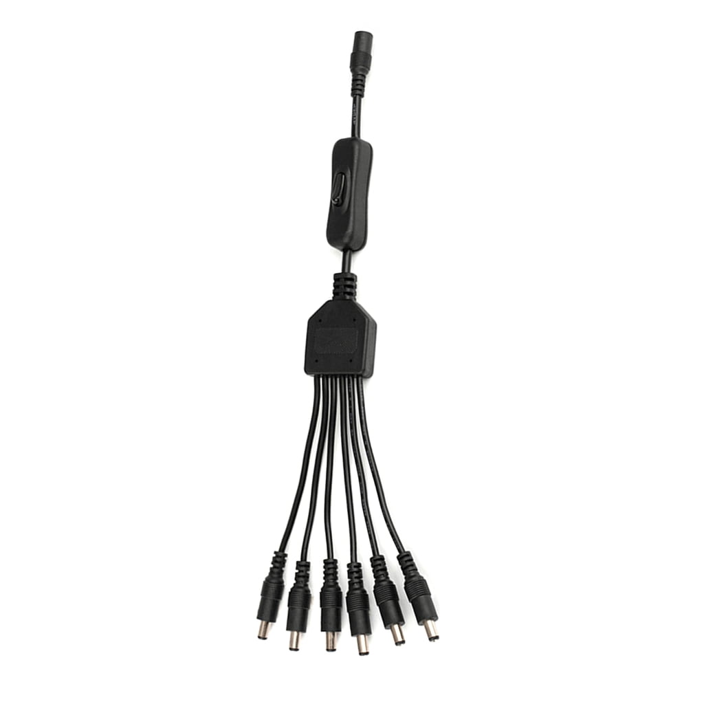 Hukai DC5.5x2.1mm 1 Female to 2/3/4/5/6 Male On/off Control Cable ...