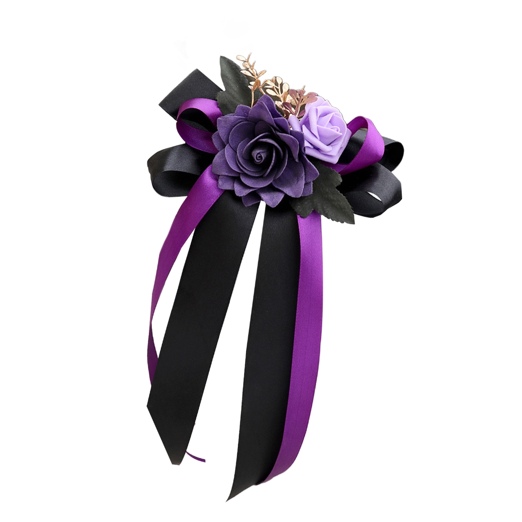 Hukai Elegant Wedding Car Door Handle Ribbon Decorations Door Handle ...