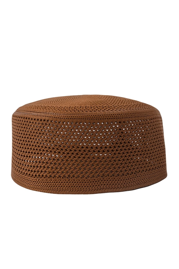 Knitted Cotton Turban Hat for Men Breathable Kufi Prayer Hat Ramazan Hijabs Caps Arabian Skull