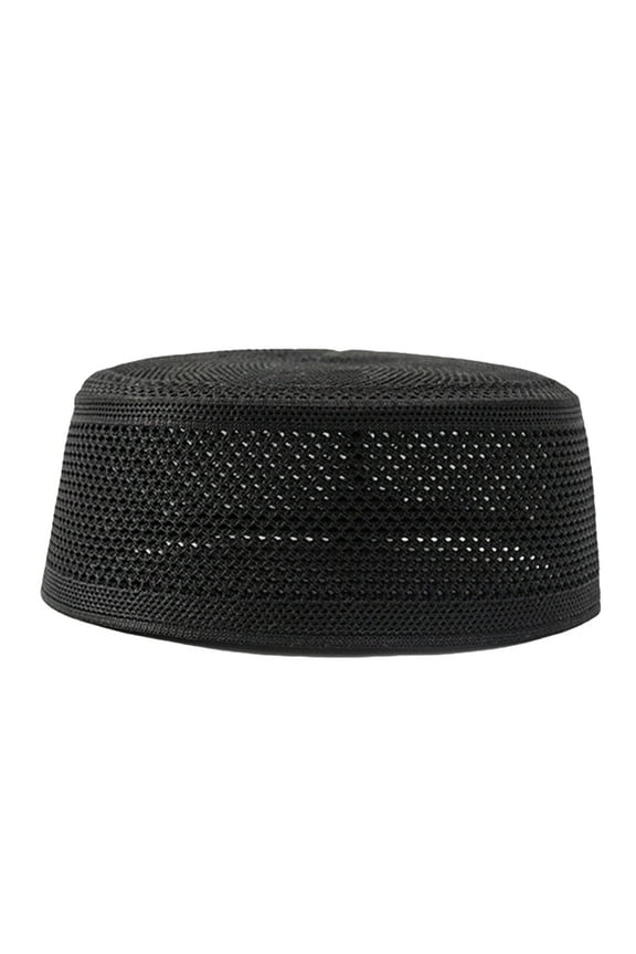 Knitted Cotton Turban Hat for Men Breathable Kufi Prayer Hat Ramazan Hijabs Caps Arabian Skull