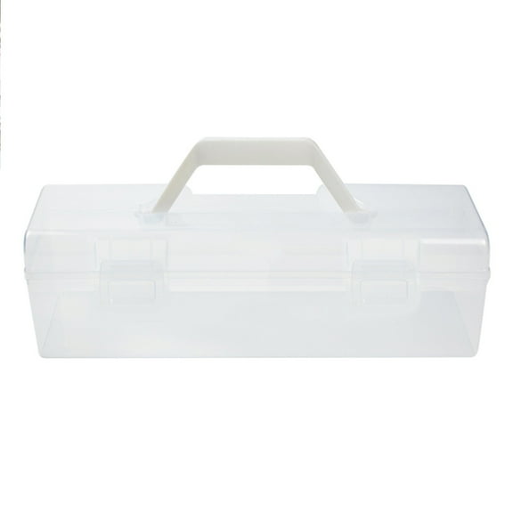 Hukai Portable Storage Bin for Tools and Craft Supplies Large Clear Container for Organization,