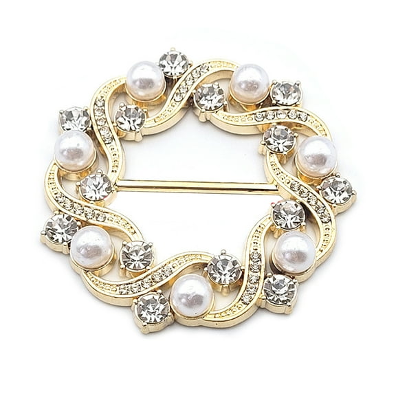 Hukai Scarf Clip T-Shirt Clip Women Round T-Shirt Tie Rhinestone-T-shirt Clip Buckle Clothing