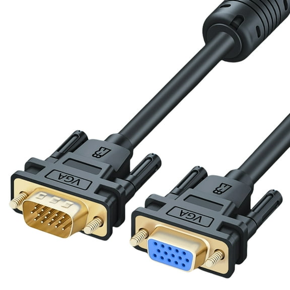 Hukai VGA Cable VGA Male To Female Extension Cable with Double Ferrite Cores High Clear 1080P For