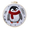 Hukangkang Quilting Squares Christmas Embroidery Kit With Embroidery