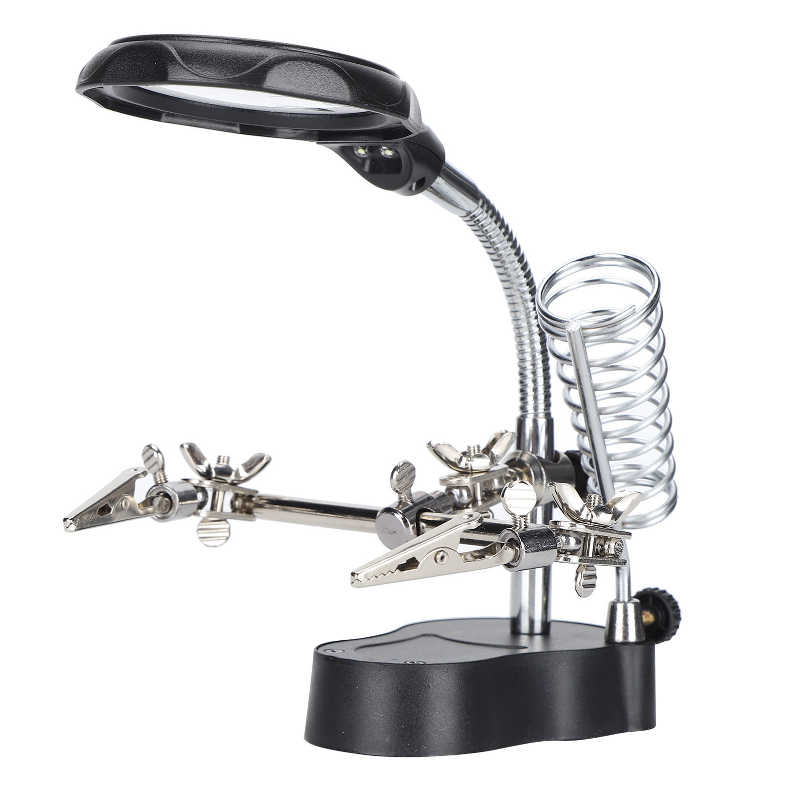 Hukapapa Magnifying Glass with Stand Magnifier Lamp LED Auxiliary Clamp Clip Soldering Station