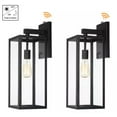 thumbnail image 1 of Hukoro Martin 21 in. 1-Light Matte Black Hardwired Outdoor Wall Lantern Sconce with Dusk to Dawn (2-Pack）, 1 of 4