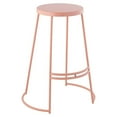 thumbnail image 1 of Hula 28.75" Modern Designer Iron Curved Backless Bar Stool, Pink Frame, 1 of 9