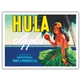 thumbnail image 1 of Hula Brand Apples - Hawaiian Hula Girl - Universal Fruit and Produce Co. - Vintage Fruit Crate Label c.1930s - Master Art Print (Unframed) 9in x 12in, 1 of 4