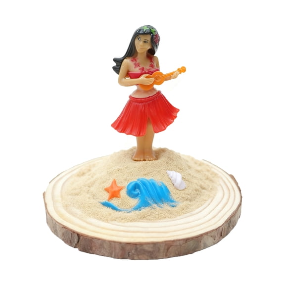 Hula Dancing Dashboard Bobblehead, Red Hawaiian Swing Skirt Figurine, 1 Pack Car Interior Decoration Ornament, Cute Cartoon Gift for Kids Automobile Home Office Desk Decor Collection Toy
