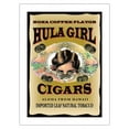 thumbnail image 1 of Hula Girl Brand Cigars - Kona Coffee Flavor - Aloha from Hawaii - Vintage Cigar Label by Hula Girl Store - Bamboo Fine Art 290gsm Paper Print (Unframed) 18x24in, 1 of 4