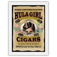 thumbnail image 1 of Hula Girl Brand Cigars - Kona Coffee Flavor - Aloha from Hawaii - Vintage Cigar Label by Hula Girl Store - Japanese Unryu Rice Paper Art Print 24 x 32 in, 1 of 4