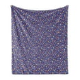 thumbnail image 1 of Hula Girl Soft Flannel Fleece Throw Blanket, Hibiscus Flowers with an Exotic Dancer Aloha Botanical Blossom, Cozy Plush for Indoor and Outdoor Use, 50" x 70", Royal Blue Multicolor, by Ambesonne, 1 of 5