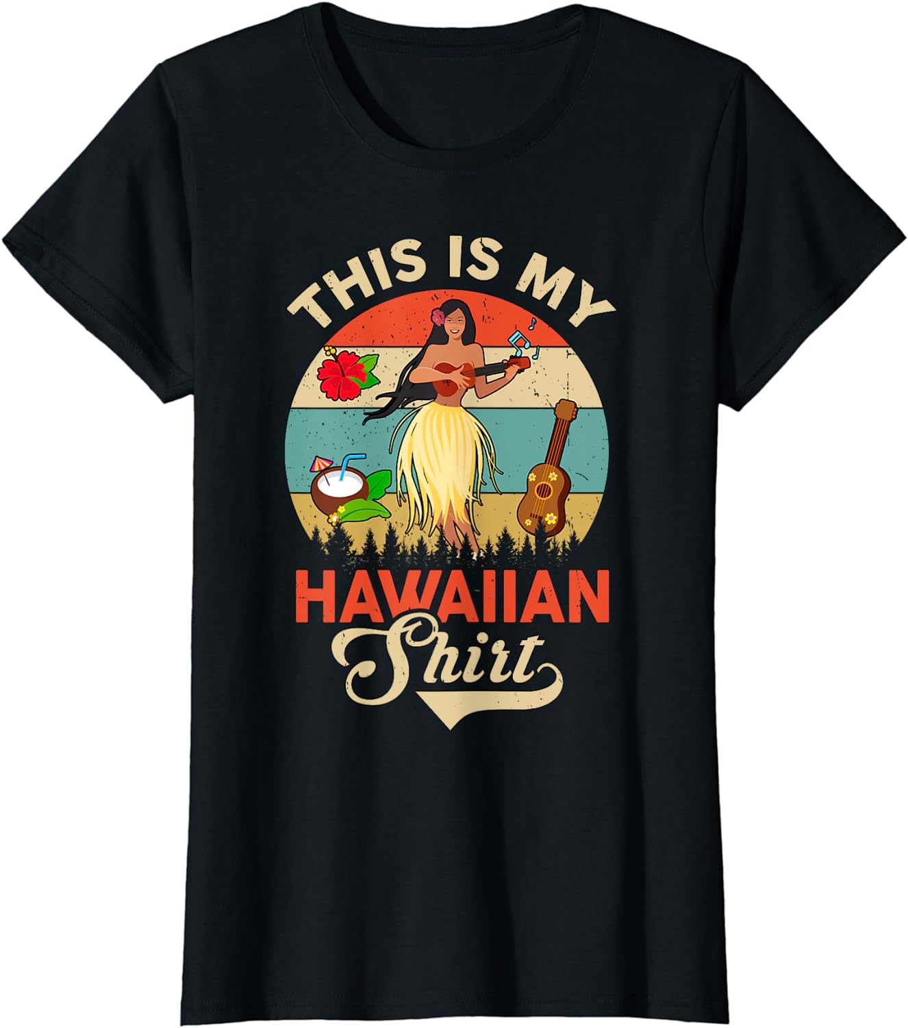 Hula Girl This Is My Hawaiian T Shirt Kids Teen Women Hawaii T 
