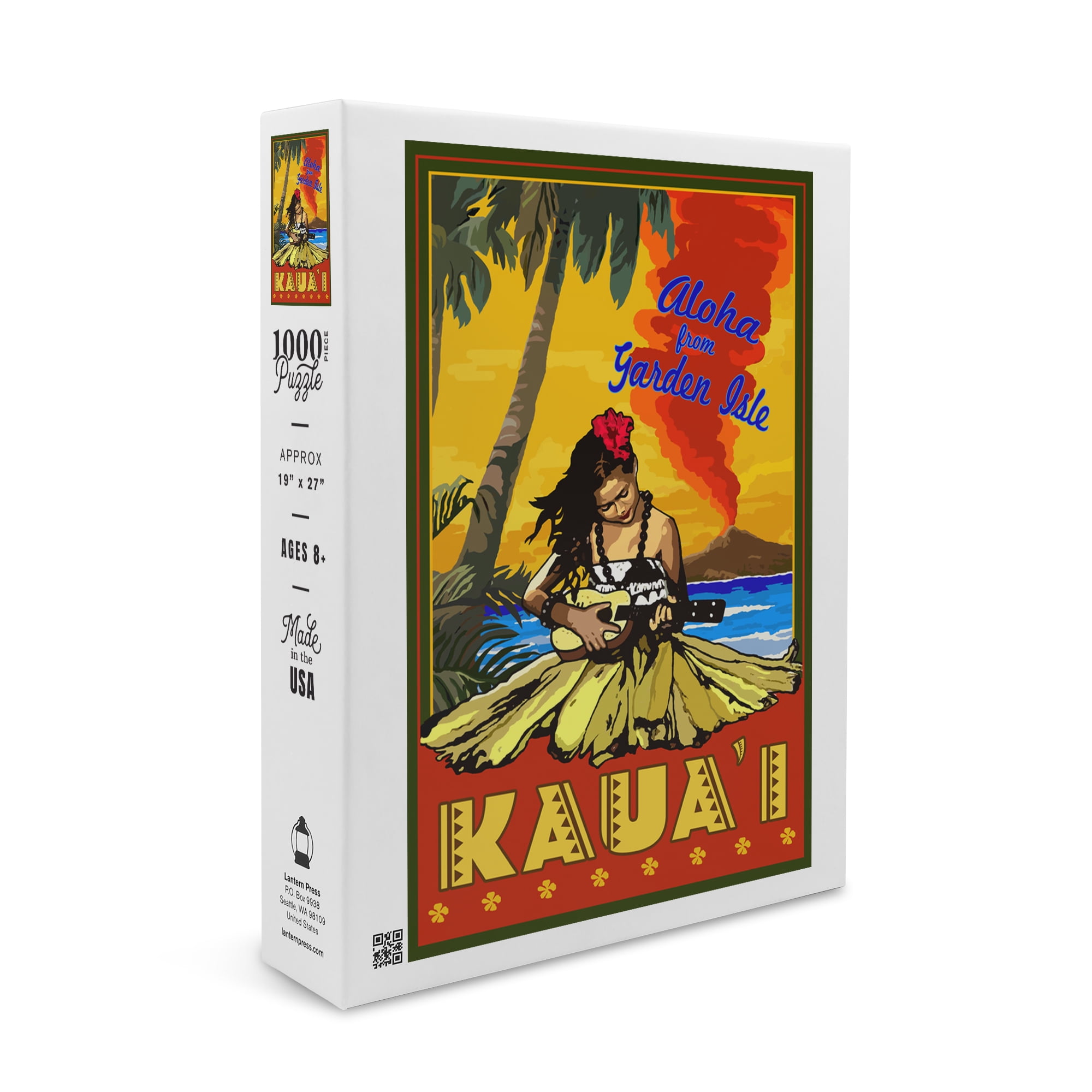 Hula Girl And Ukulele Kauai Hawaii 1000 Piece Puzzle Size 19x27 Challenging Jigsaw Puzzle