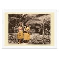 thumbnail image 1 of Hula Girls Hawaii - Vintage B&W Historical Photograph c.1930 - Fine Art Rolled Canvas Print (Unframed) 27in x 40in, 1 of 4