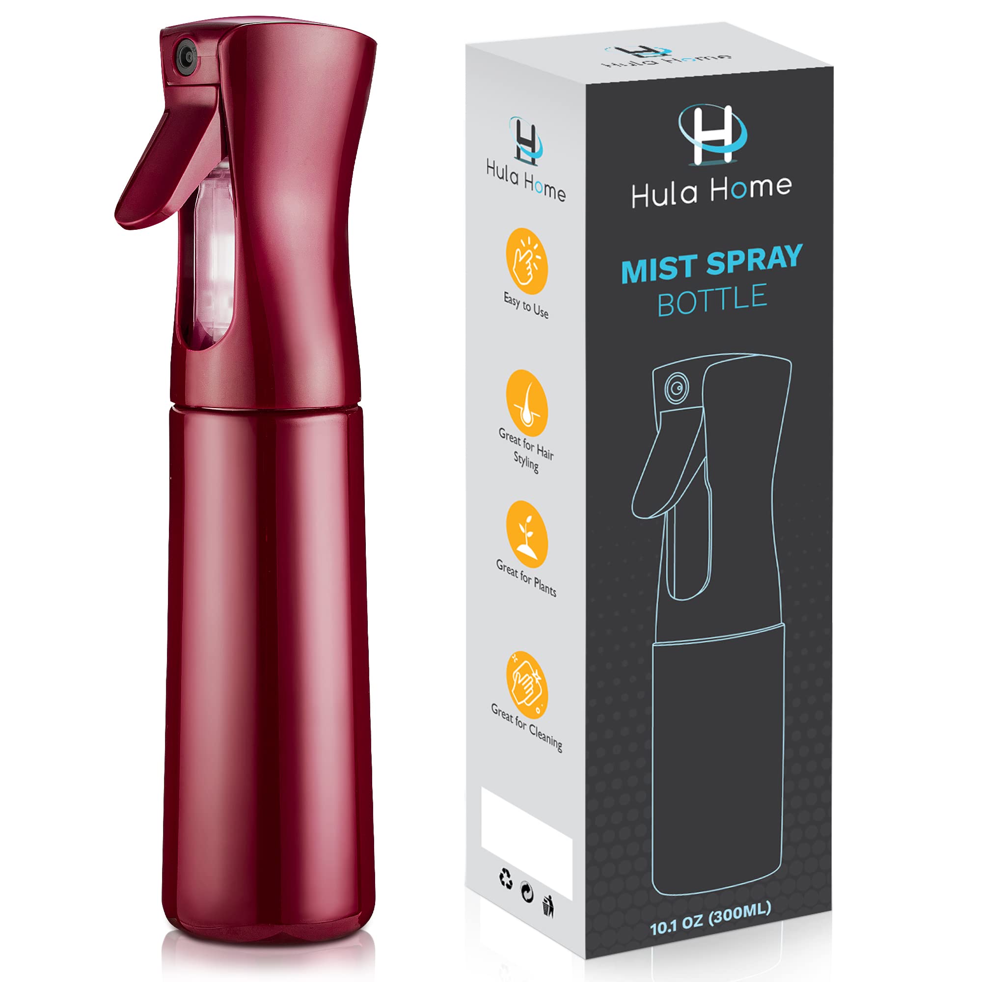 Hula Home Continuous Spray Bottle for Hair (10.1oz/300ml) Empty 