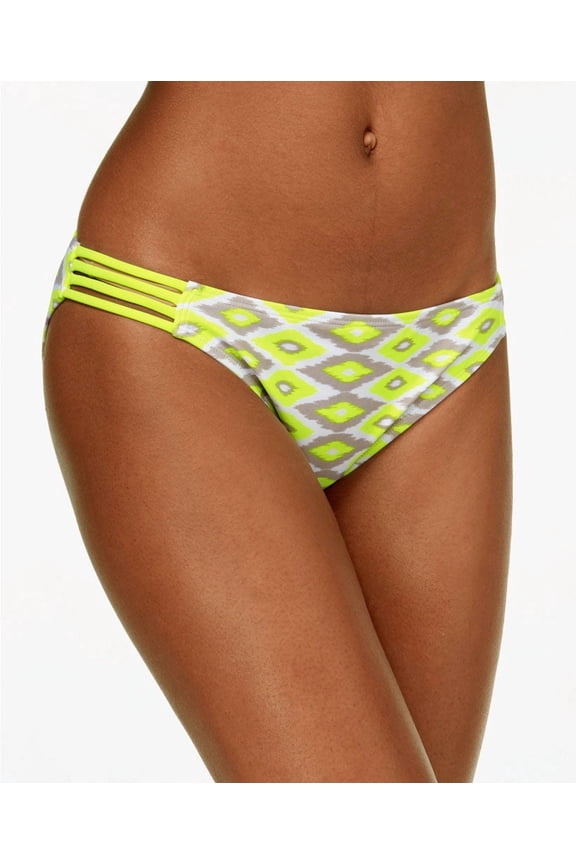 A Must Have Ikat-Print Strappy Hipster Bikini Bottoms Lemon L