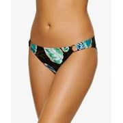 Hula Honey BLACK MULTI Juniors' Twisted Palms Ring-Detail Swim Bottom, US Small