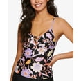 thumbnail image 1 of Hula Honey BLACK MULTI Luna Floral Strappy Bikini Tankini Swim Top, US X-Large, 1 of 2