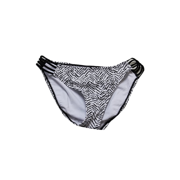 Hula Honey Black White Wild Ways Printed Strappy Bikini Bottom XL