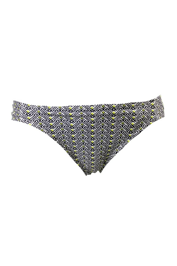 Black Yellow Sling Shot Tab Side Hipster Bikini Bottom M