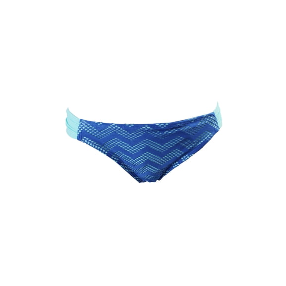 Hula Honey Blue Aqua Chevron-Crochet Hipster Bikini Bottom S
