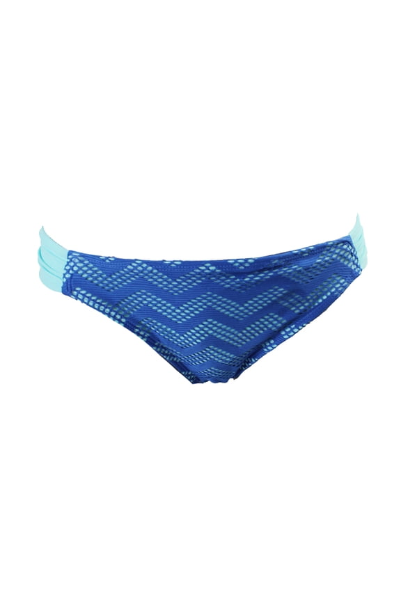 Blue Aqua Chevron-Crochet Hipster Bikini Bottom S