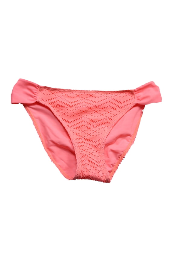 Flamingo Pink Crochet Hipster Bikini Bottoms S