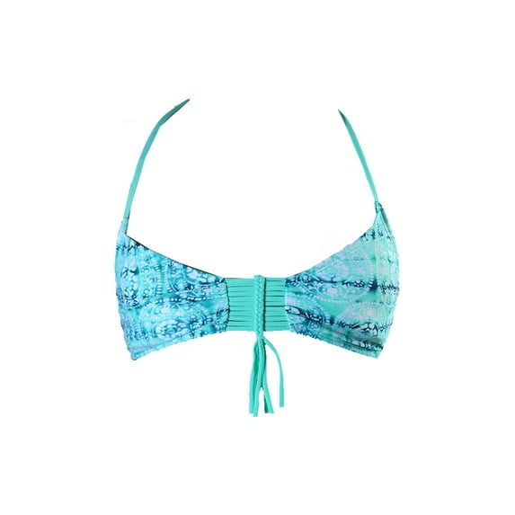 Hula Honey Green Gypsy Queen Printed Bralette Halter Bikini Top S