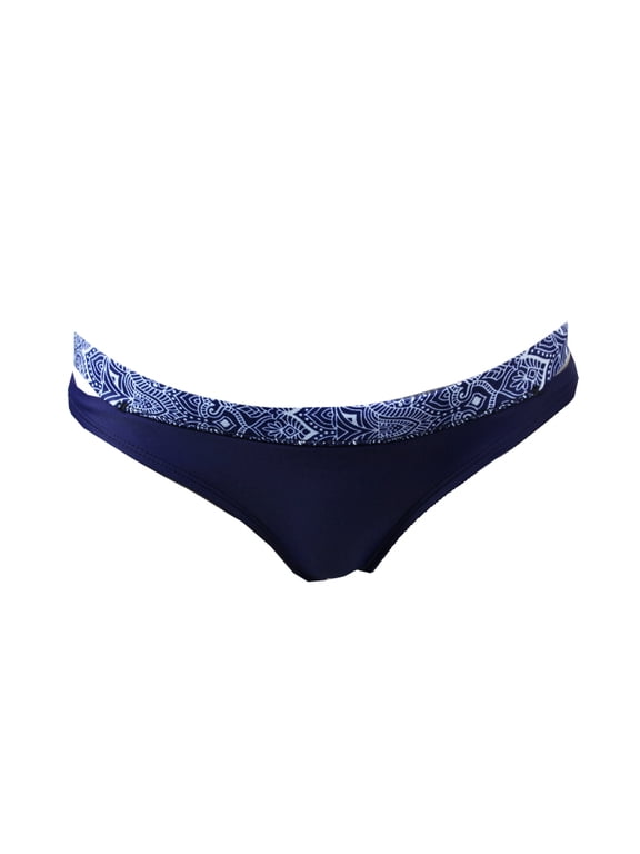 Navy Moon Stars Low-Rise Strappy Hipster Bikini Bottom L