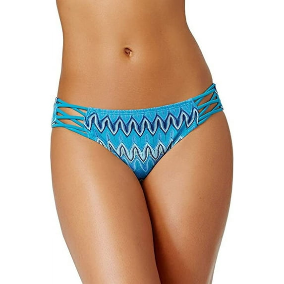 Hula Honey PARISIAN BLUE Festival Dream Chevron Crochet Bikini Bottom, US Small