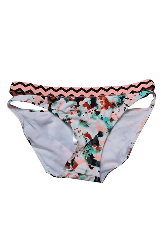 Pink Multi Spring Splash Printed Low-Rise Bikini Bottom L