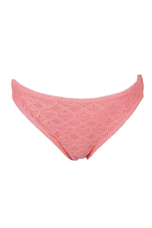 Pink Side-Tab Crochet Hipster Bikini Bottom XL
