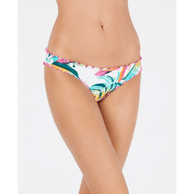 Hula Honey WHITE MULTI Floral Cheeky Hipster Bikini Swim Bottom