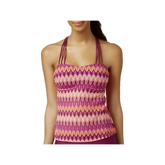 Hula Honey Women's Festival Dream Chevron Crochet Strappy Tankini-Top,Wine S
