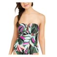 thumbnail image 1 of Hula Honey Womens Juniors Hyper Tropics Printed Strapless Swim Top Separates, 1 of 5