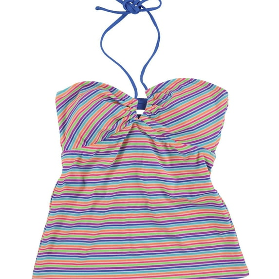 Hula Honey Womens Striped Tankini Swim Top, Multicoloured, Small