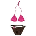 thumbnail image 1 of Hula Honey Womens Triangle Belted Brief 2 Piece Bikini, Multicoloured, X-Small, 1 of 2