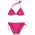 thumbnail image 1 of Hula Honey Womens Triangle Side Tunnel 2 Piece Bikini, Pink, X-Small, 1 of 2