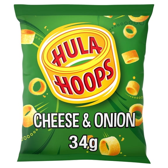 Hula Hoops Cheese & Onion Crisps 34g (pack of 32)
