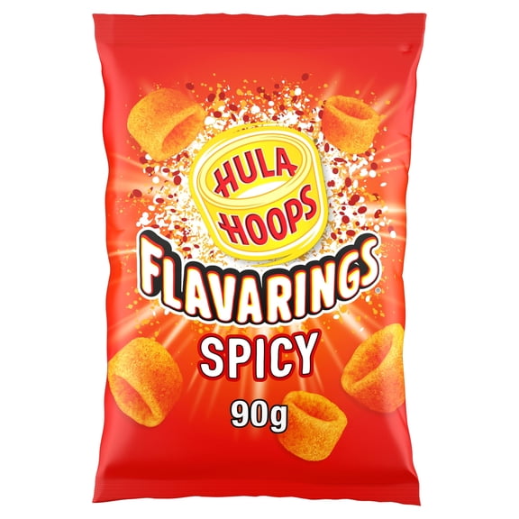 Hula Hoops Flavarings Spicy Sharing Crisps 90g, Imported from Britain