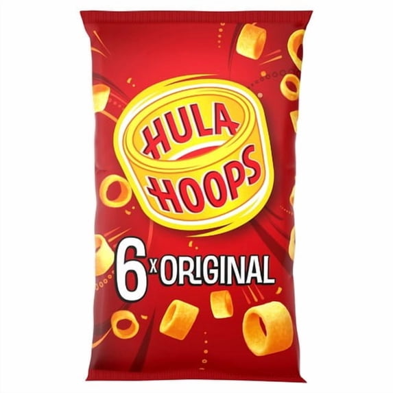 Hula Hoops Original Multipack Crisps Snacks 6 x 24g, British Import (Pack of 3)