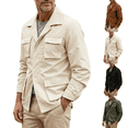 thumbnail image 1 of Hulanddfd Men Jacket Long Sleeve Button Down Collared Flap Pocket Loose Fit Casual Outwear Lightweight Comfortable Everyday Wear, 1 of 8